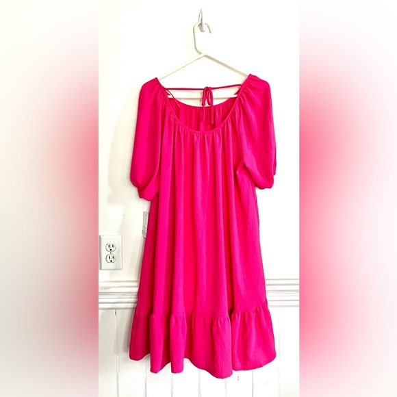 VOLUP BARBIE 🩷🎀🩷 Hot Pink NWT Ruffled Hem Dress (RET. $38) - Picture 3 of 4